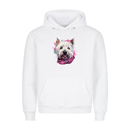 Premium Hoodie "Westie - Wintermädchen" Weiß – hunde-shirt.de