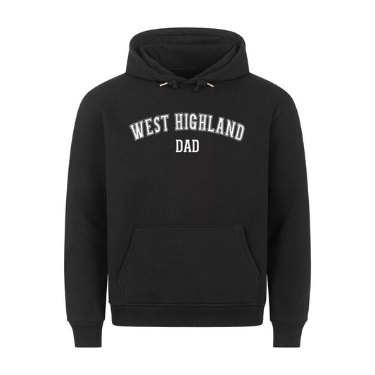 Premium Hoodie "Westie - DAD" Schwarz – hunde-shirt.de