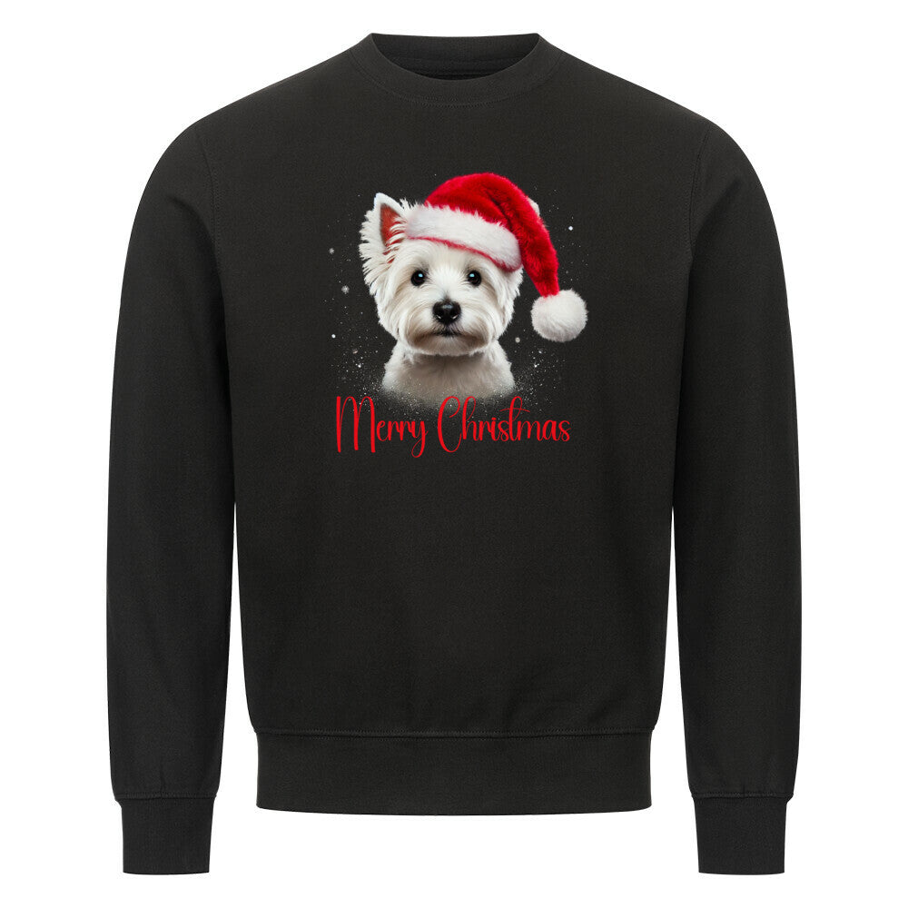 Premium Sweatshirt "Westie - Merry Christmas" Schwarz – hunde-shirt.de