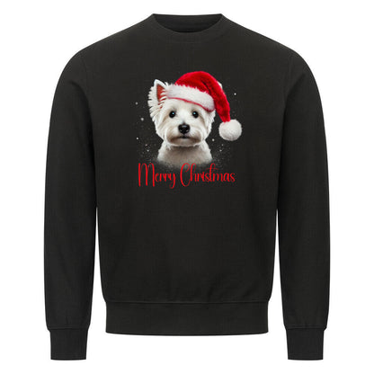 Premium Sweatshirt "Westie - Merry Christmas" Schwarz – hunde-shirt.de