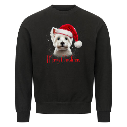 Premium Sweatshirt "Westie - Merry Christmas" Schwarz – hunde-shirt.de