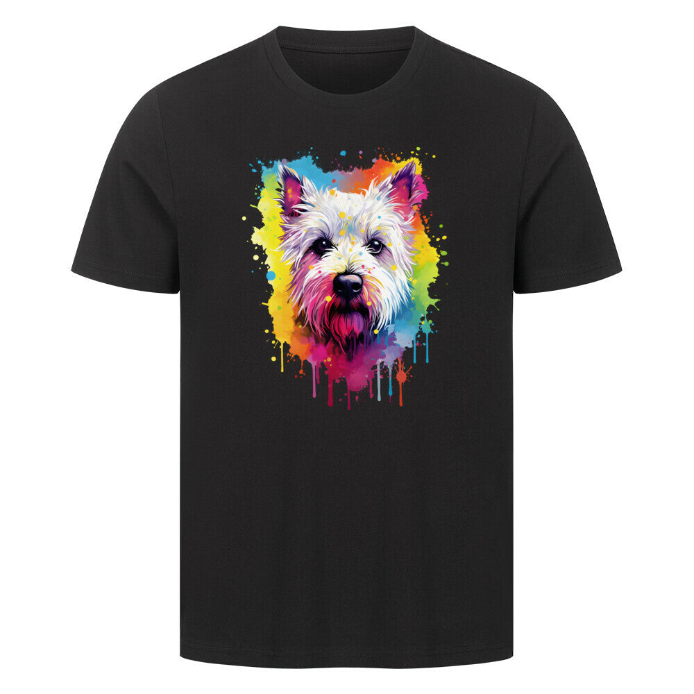 Premium T-Shirt "Westie - Paint" Schwarz – hunde-shirt.de