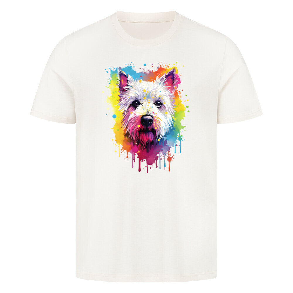 Premium T-Shirt "Westie - Paint" Natural Raw – hunde-shirt.de