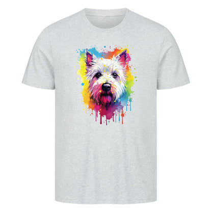 Premium T-Shirt "Westie - Paint" Heather Grey – hunde-shirt.de