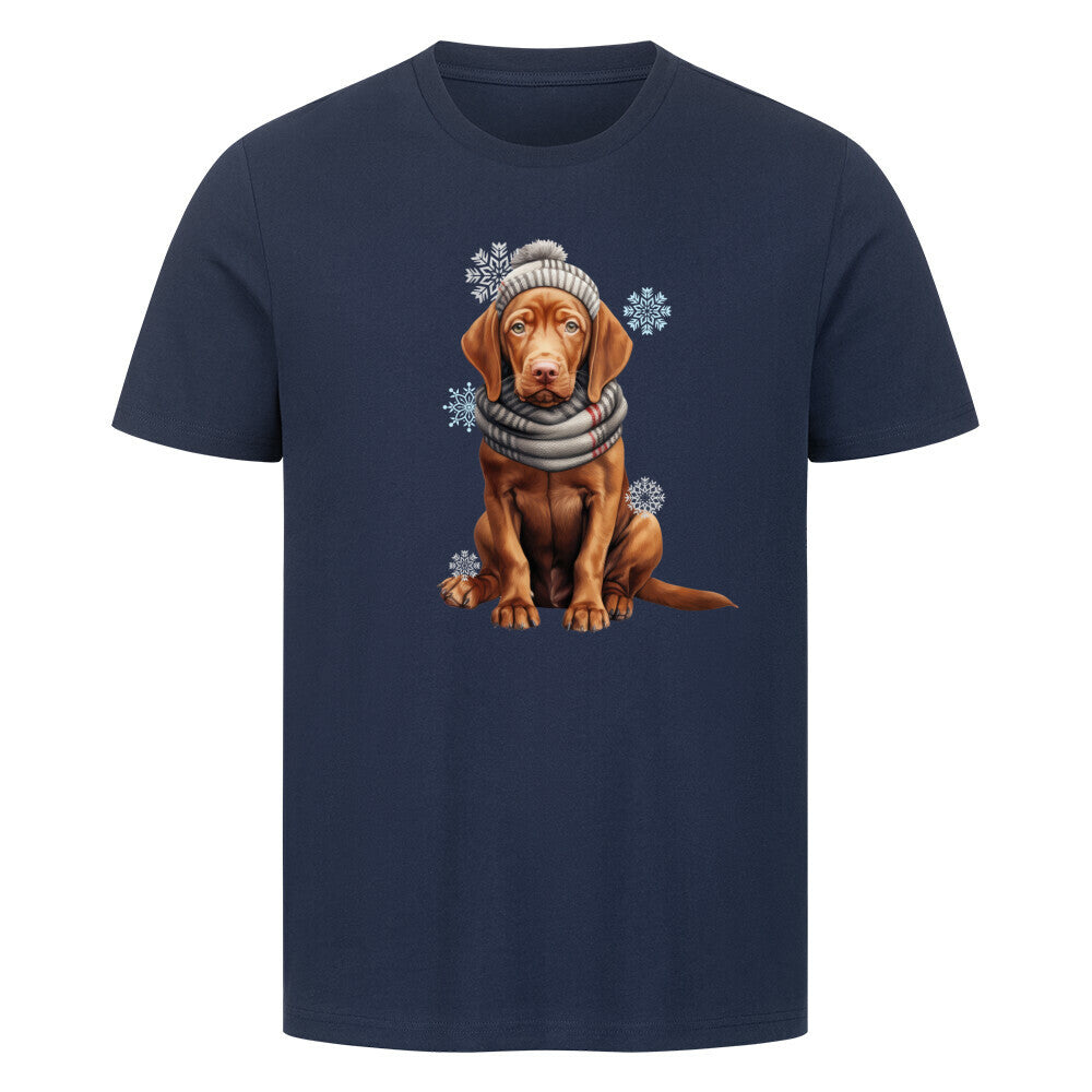 Premium T-Shirt "Vizsla Winterbub" French Navy – hunde-shirt.de