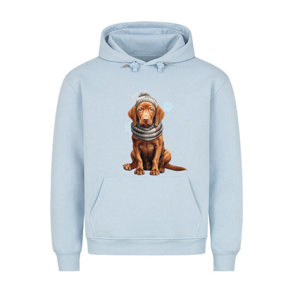 Premium Hoodie "Vizsla - Winterbub" Babyblau – hunde-shirt.de