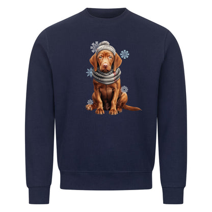 Premium Sweatshirt "Vizsla - Winterbub" Navy Blue – hunde-shirt.de