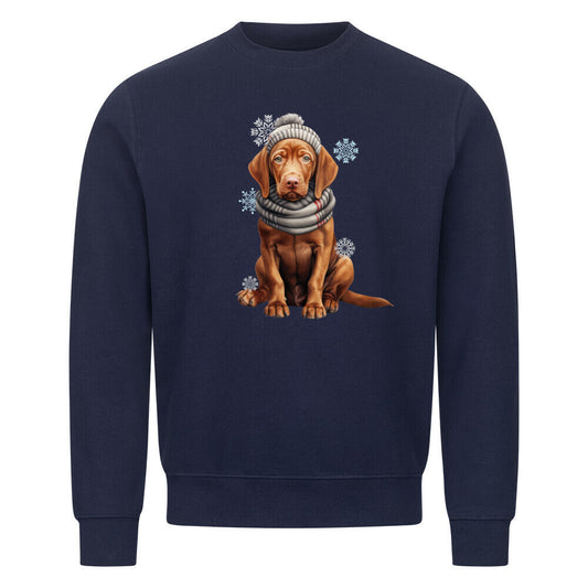 Premium Sweatshirt "Vizsla - Winterbub" Navy Blue – hunde-shirt.de