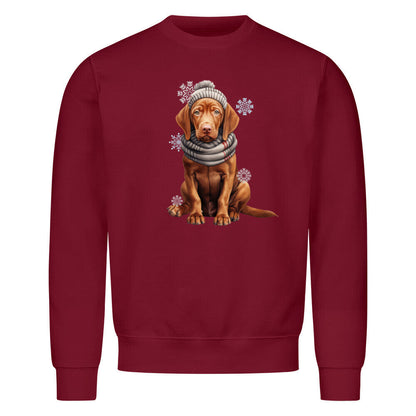 Premium Sweatshirt "Vizsla - Winterbub" Burgunder – hunde-shirt.de
