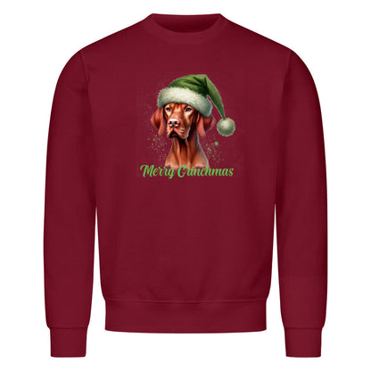 Premium Sweatshirt "Vizsla - Merry Grinchmas" Burgunder – hunde-shirt.de