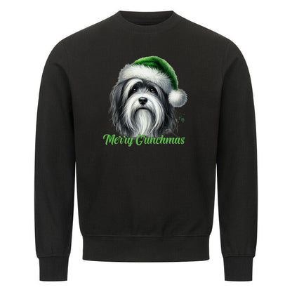 Premium Sweatshirt "Tibet Terrier - Merry Grinchmas" Schwarz – hunde-shirt.de