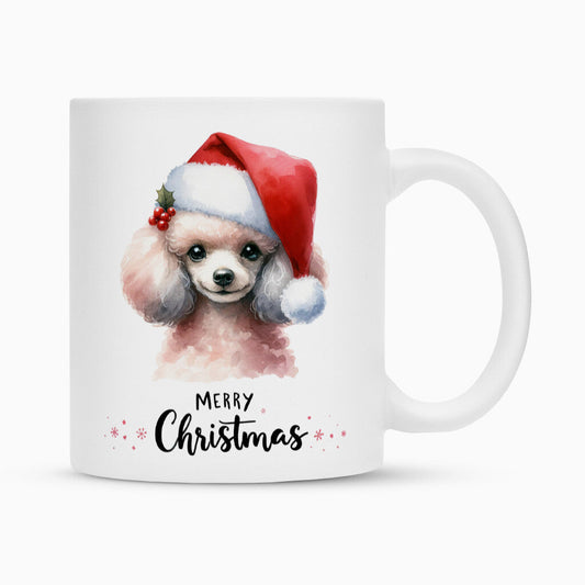 Tasse "Zwergpudel - Merry Christmas" Weiß – hunde-shirt.de