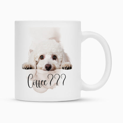 Tasse "Zwergpudel - Coffee???" Weiß – hunde-shirt.de
