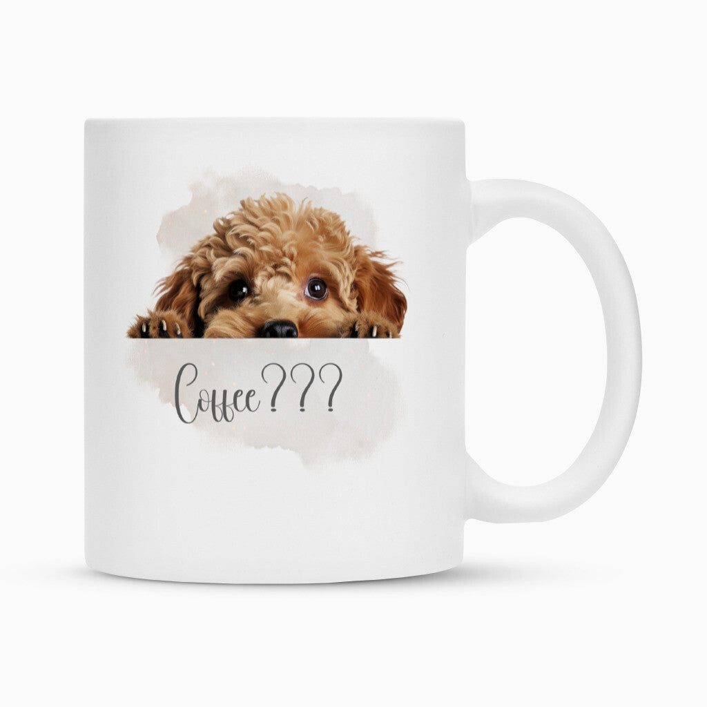 Tasse "Toypudel - Coffee???" Weiß – hunde-shirt.de