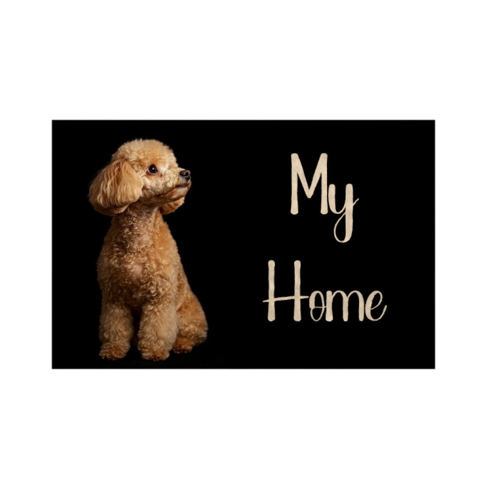 Fußmatte "Zwergpudel - My Home" Weiß – hunde-shirt.de