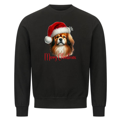 Premium Sweatshirt "Tibet Spaniel - Merry Christmas" Schwarz – hunde-shirt.de