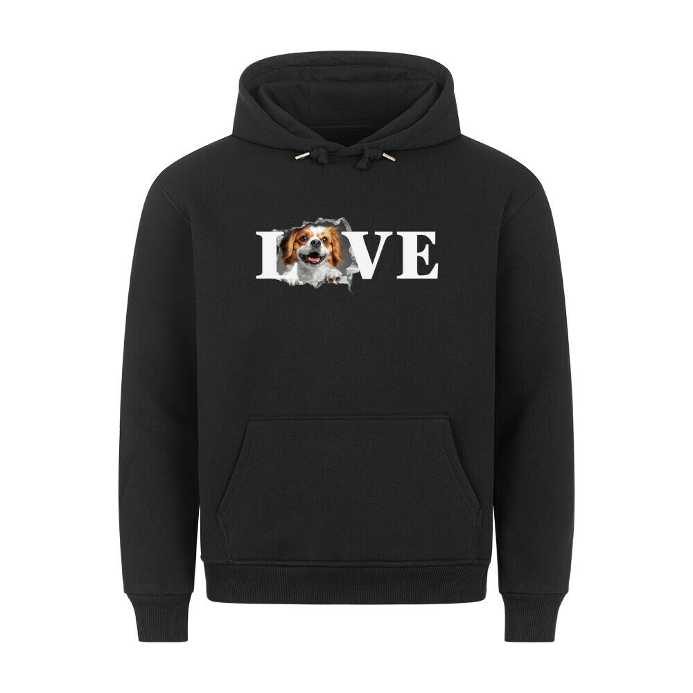 Premium Hoodie "Tibet Spaniel - LOVE" Schwarz – hunde-shirt.de