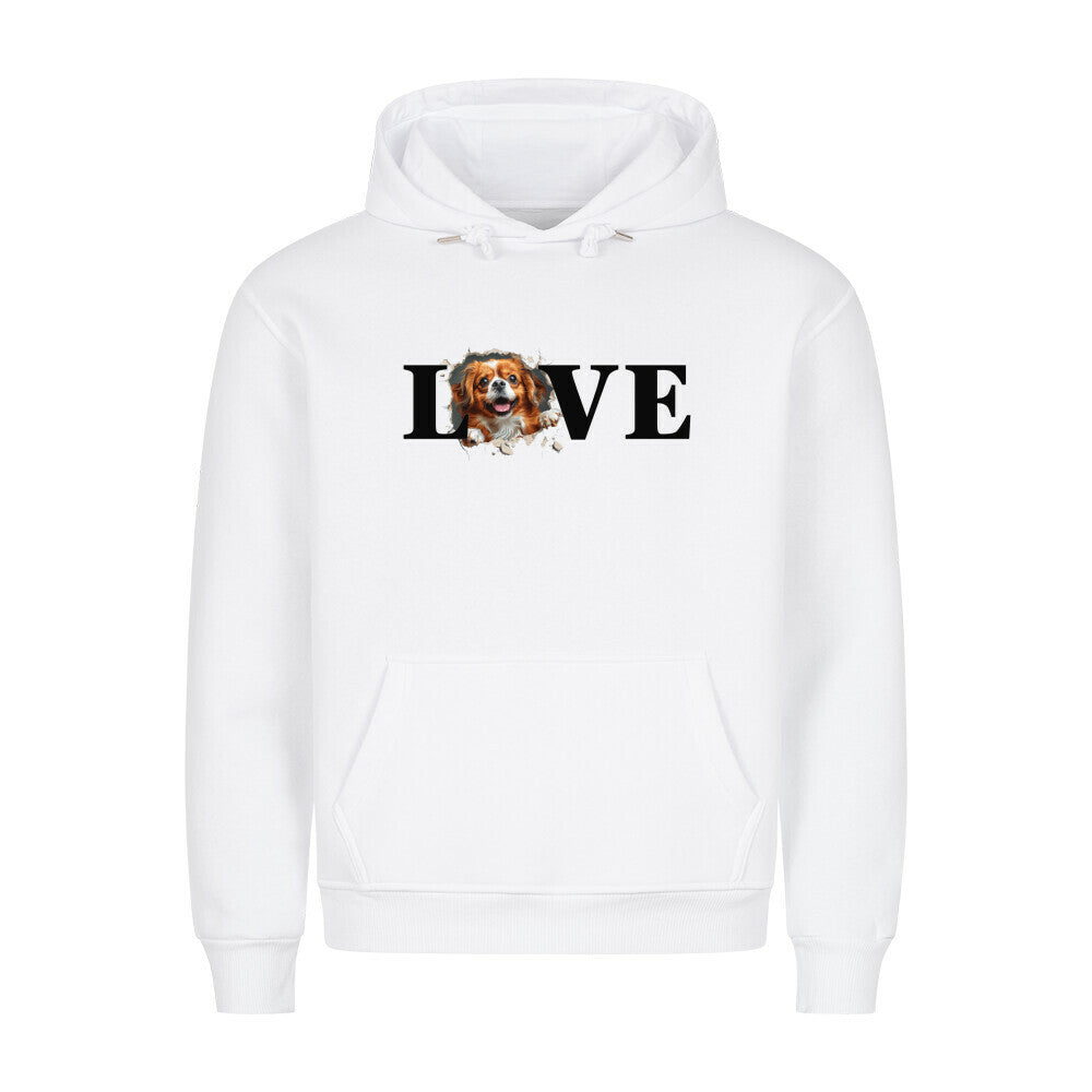 Premium Hoodie "Tibet Spaniel - LOVE" Weiß – hunde-shirt.de