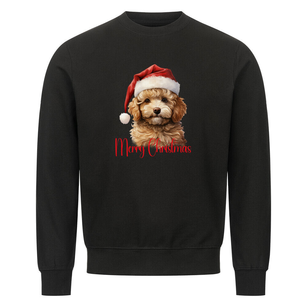 Premium Sweatshirt "Zwergpudel - Merry Christmas" Schwarz – hunde-shirt.de