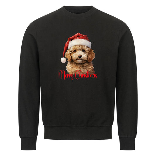 Premium Sweatshirt "Zwergpudel - Merry Christmas" Schwarz – hunde-shirt.de