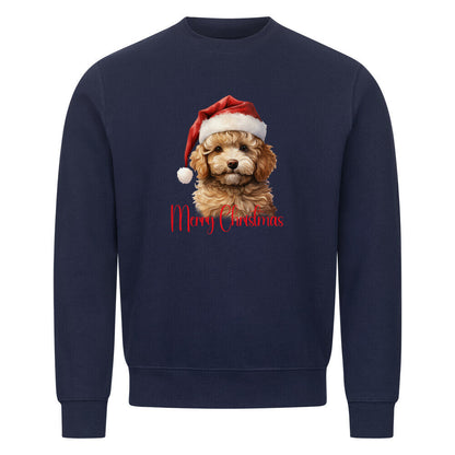 Premium Sweatshirt "Zwergpudel - Merry Christmas" Navy Blue – hunde-shirt.de