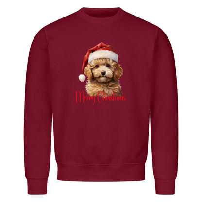 Premium Sweatshirt "Zwergpudel - Merry Christmas" Burgunder – hunde-shirt.de