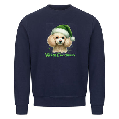 Premium Sweatshirt "Zwergpudel - Merry Grinchmas" Navy Blue – hunde-shirt.de