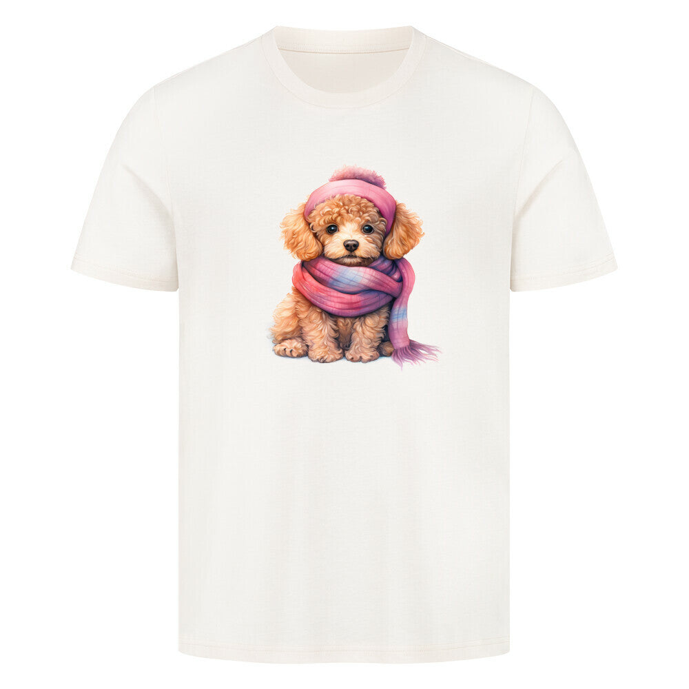 Premium T-Shirt "Zwergpudel - Wintermädchen" Natural Raw – hunde-shirt.de