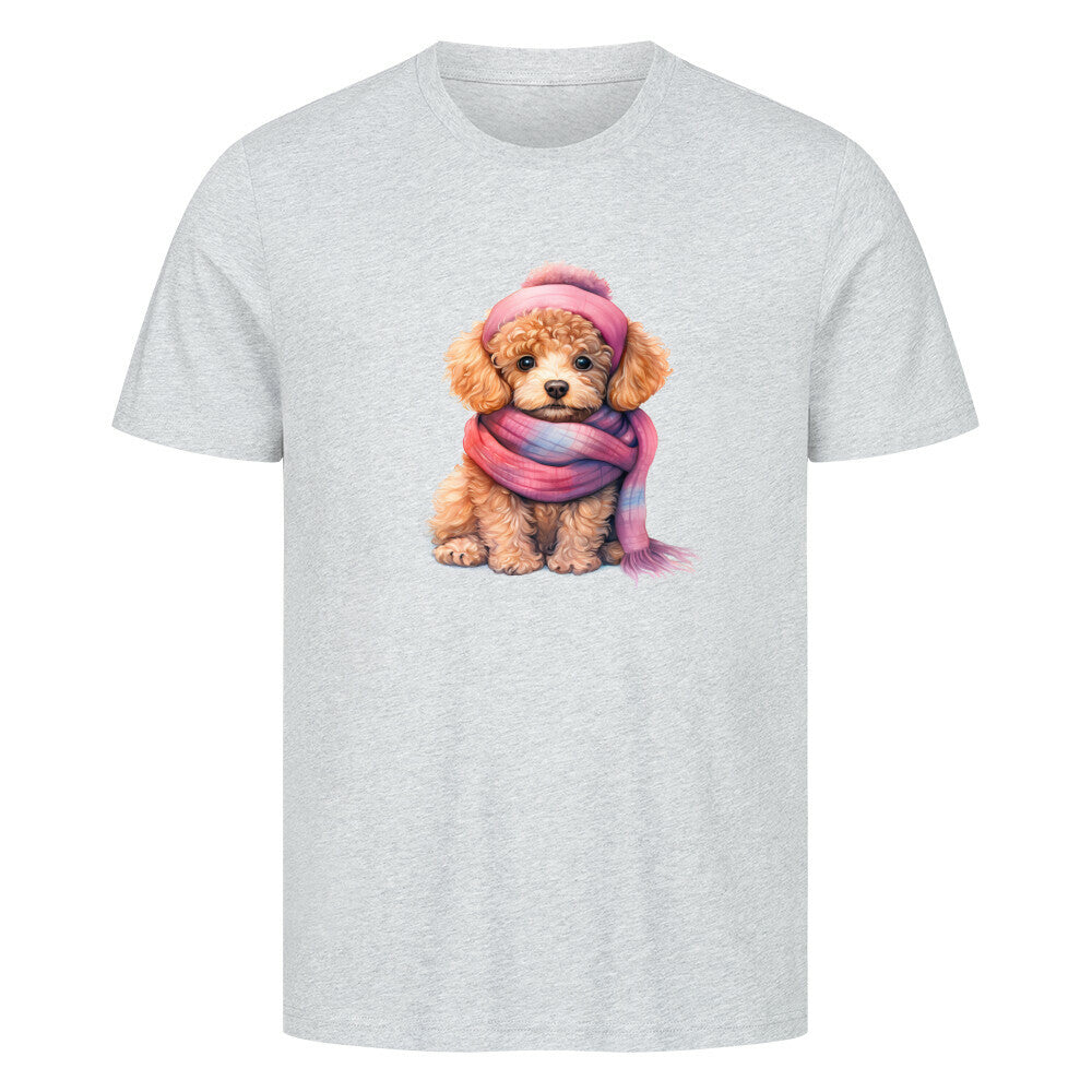 Premium T-Shirt "Zwergpudel - Wintermädchen" Heather Grey – hunde-shirt.de