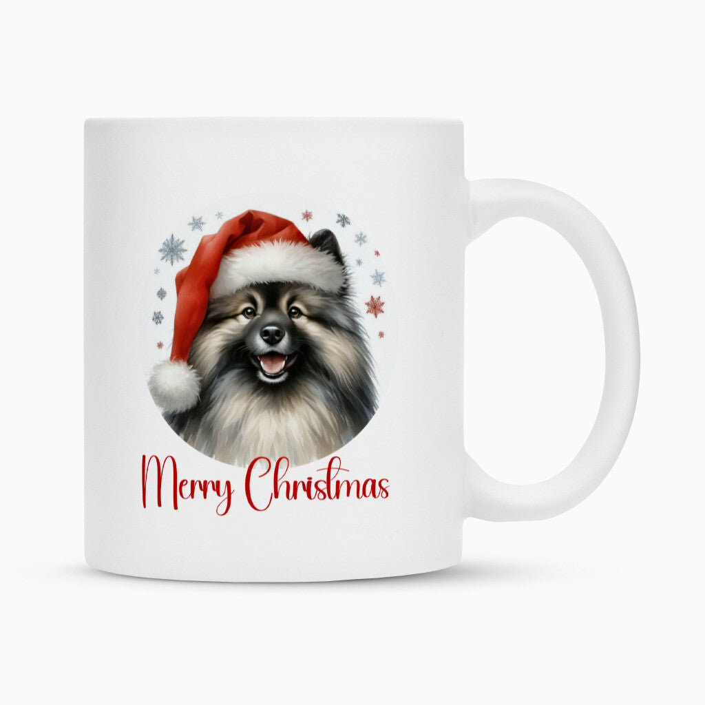Tasse "Wolfsspitz - Merry Christmas" Weiß – hunde-shirt.de