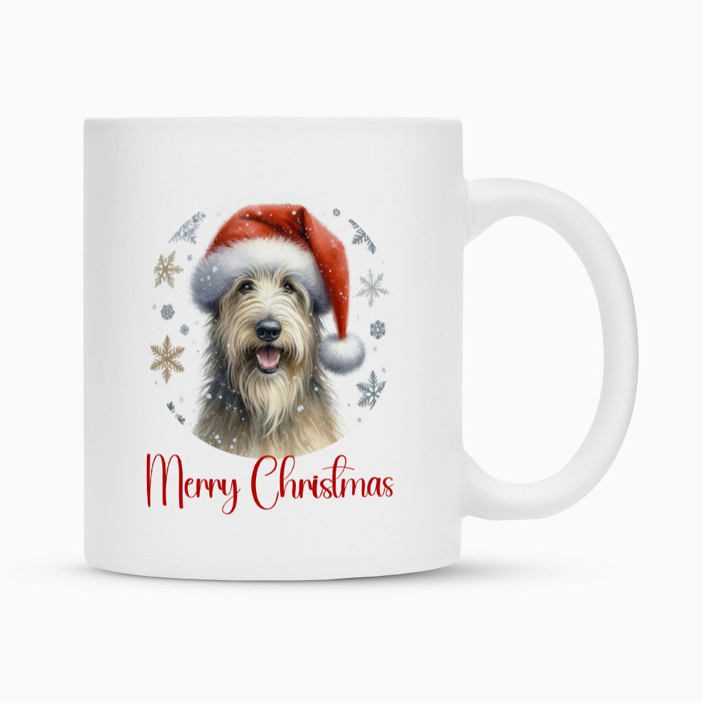 Tasse "Wolfshund - Merry Christmas" Weiß – hunde-shirt.de