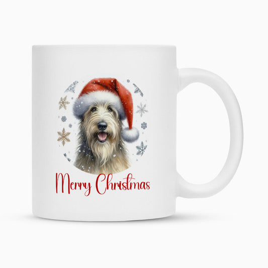 Tasse "Wolfshund - Merry Christmas" Weiß – hunde-shirt.de