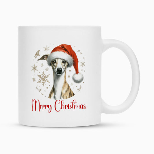 Tasse "Whippet - Merry Christmas" Weiß – hunde-shirt.de