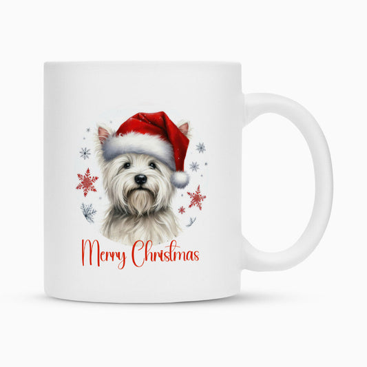Tasse "Westie - Merry Christmas" Weiß – hunde-shirt.de