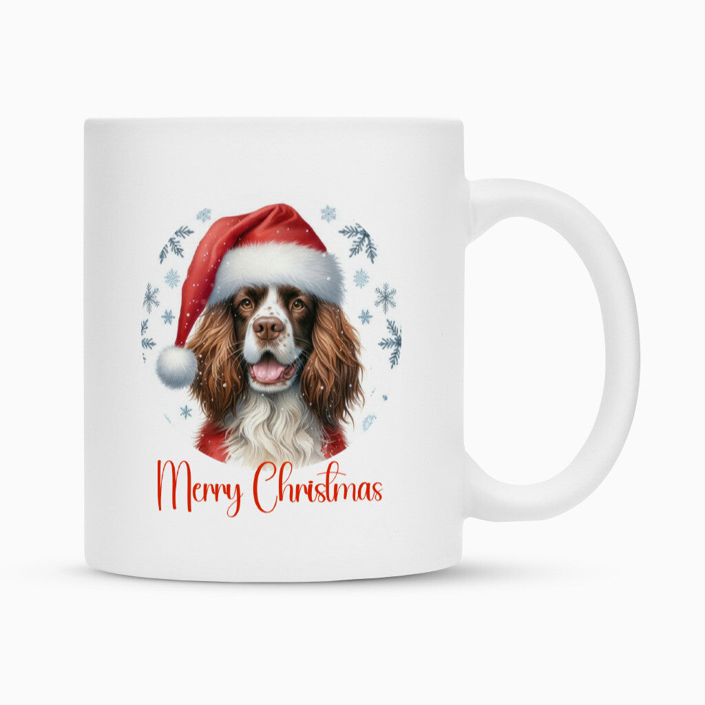 Tasse "Springer Spaniel - Merry Christmas" Weiß – hunde-shirt.de