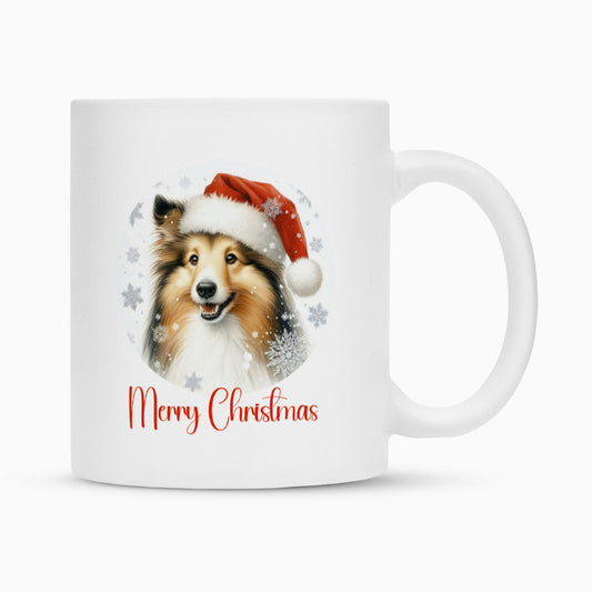 Tasse "Sheltie - Merry Christmas" Weiß – hunde-shirt.de