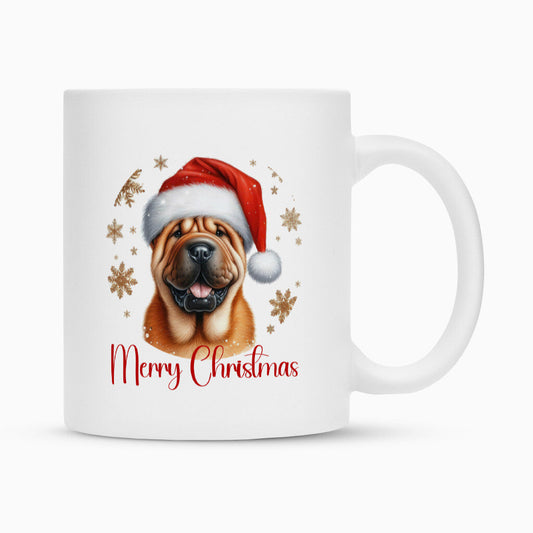 Tasse "Shar Pei - Merry Christmas" Weiß – hunde-shirt.de
