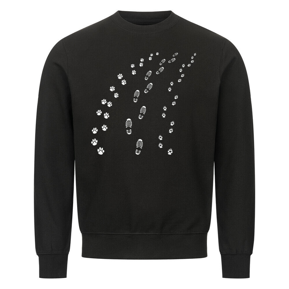 Premium Sweatshirt "Footsteps" Schwarz – hunde-shirt.de