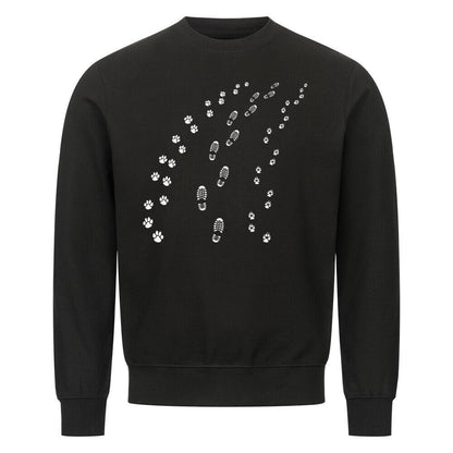 Premium Sweatshirt "Footsteps" Schwarz – hunde-shirt.de
