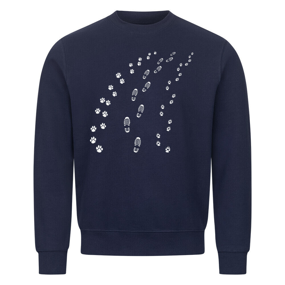 Premium Sweatshirt "Footsteps" Navy Blue – hunde-shirt.de