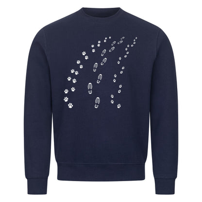 Premium Sweatshirt "Footsteps" Navy Blue – hunde-shirt.de