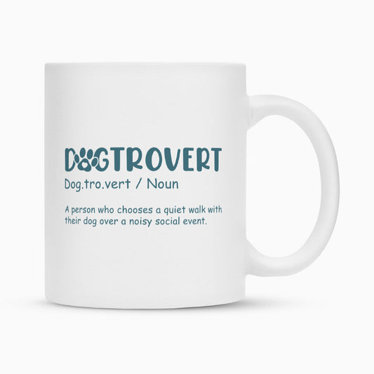 Tasse "Dogtrovert" Weiß – hunde-shirt.de