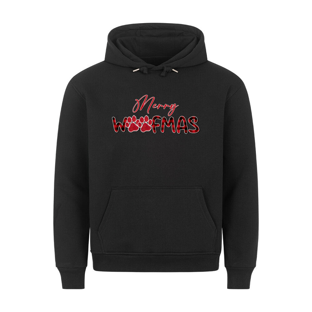 Premium Hoodie "Merry Woofmas" Schwarz – hunde-shirt.de