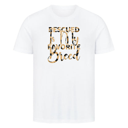 Premium T-Shirt "Rescued..." Weiß – hunde-shirt.de