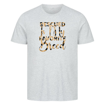 Premium T-Shirt "Rescued..." Heather Grey – hunde-shirt.de