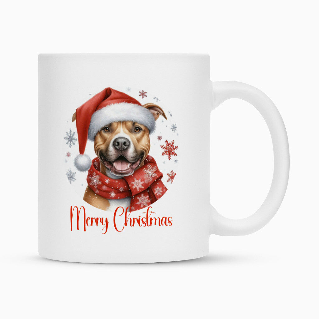 Tasse "Bully XL / XXL - Merry Christmas" Weiß – hunde-shirt.de