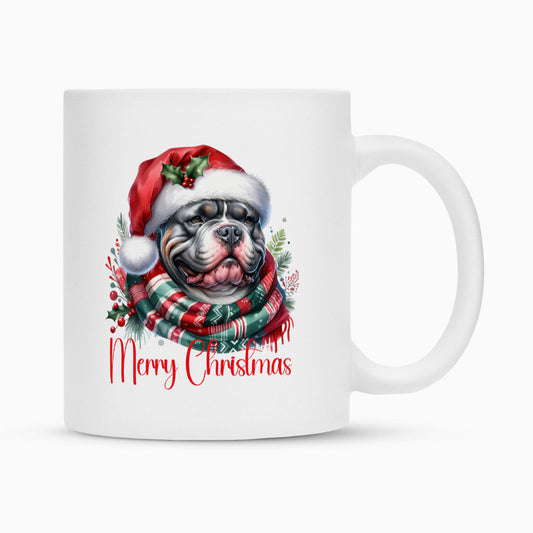 Tasse "Bully XL / XXL - Merry Christmas 3" Weiß – hunde-shirt.de