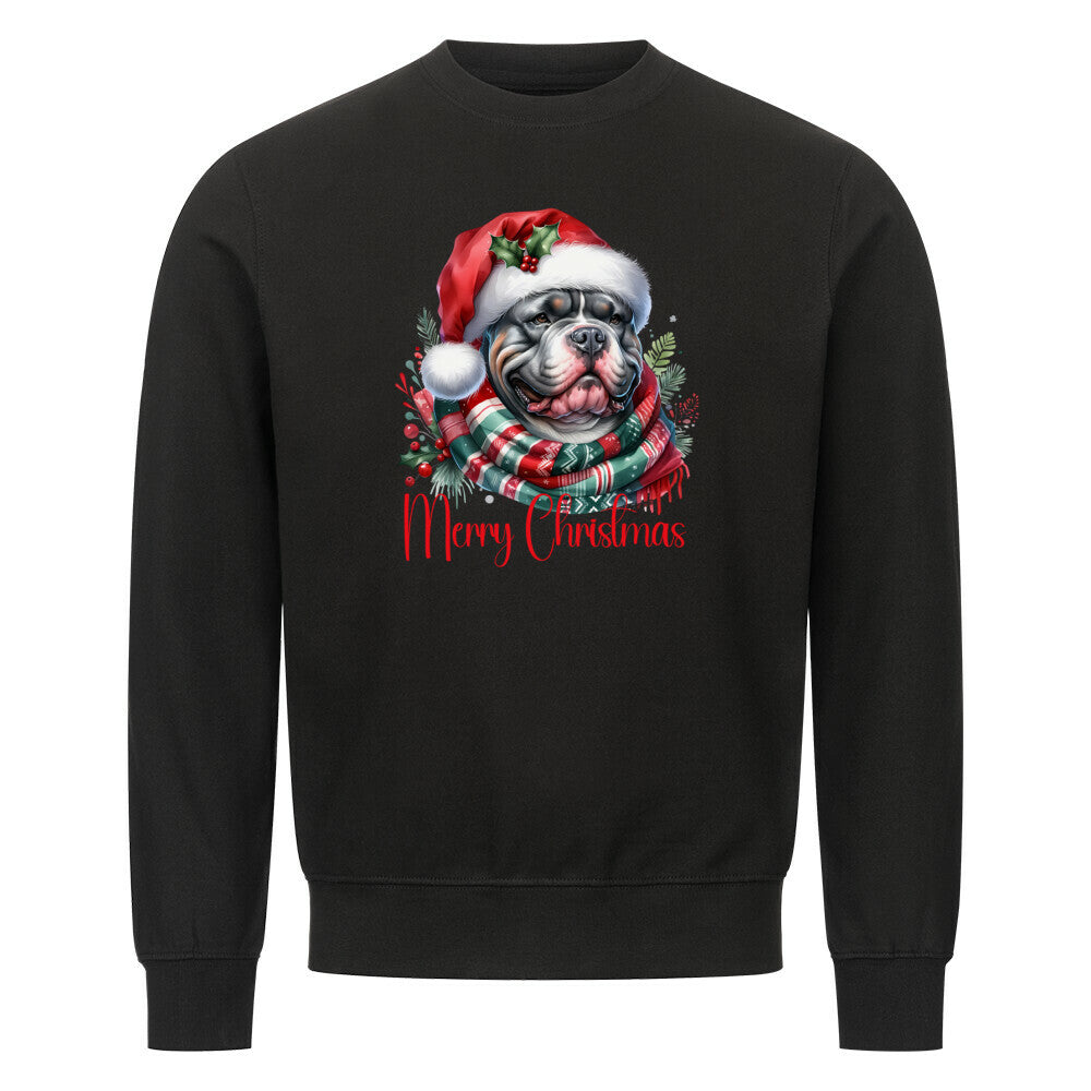 Premium Sweatshirt "Bully XXL - Merry Christmas" Schwarz – hunde-shirt.de