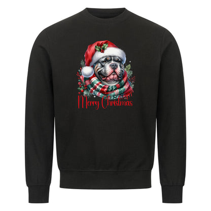 Premium Sweatshirt "Bully XXL - Merry Christmas" Schwarz – hunde-shirt.de