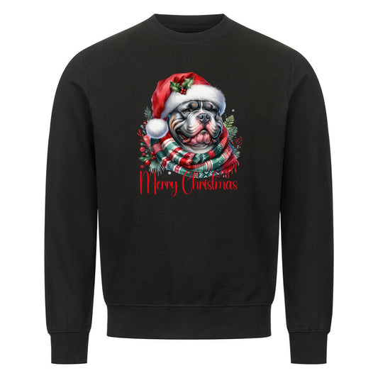 Premium Sweatshirt "Bully XXL - Merry Christmas" Schwarz – hunde-shirt.de
